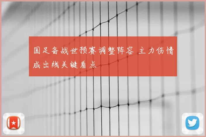 国足备战世预赛调整阵容 主力伤情成出线关键看点